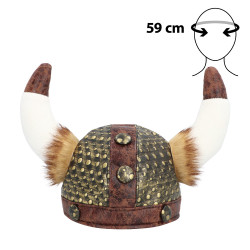 Vikingská prilba pre dospelých s kožušinou